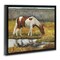 Stupell Industries Horse Drinking Water by Stream Floating Frame By Kathy Winkler 